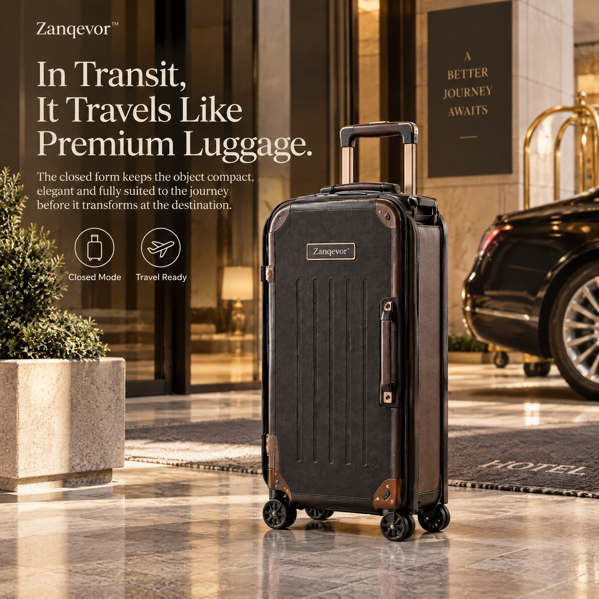 Zanqevor™ Convertible Luggage Valet Bench
