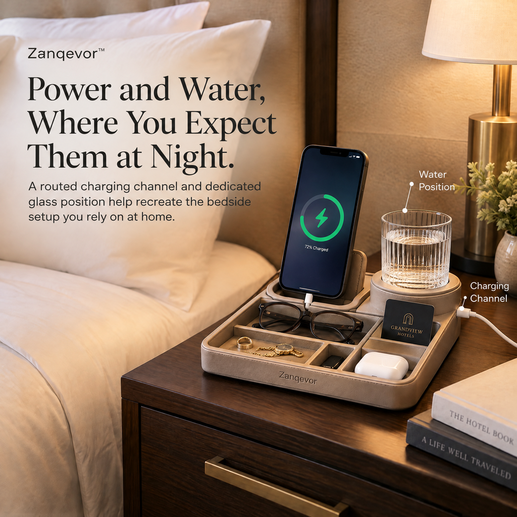 Zanqevor™ Portable Hotel Nightstand Dock
