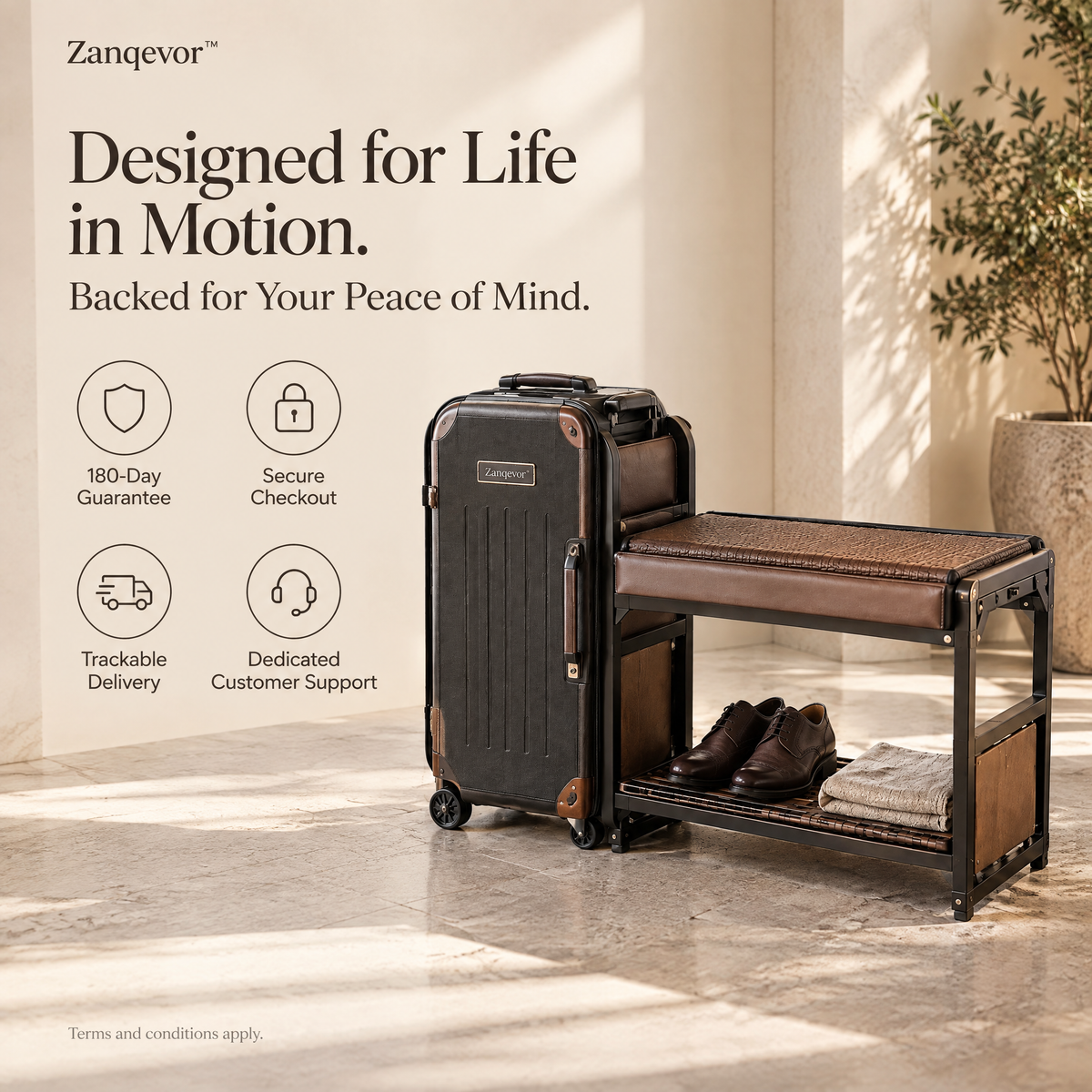 Zanqevor™ Convertible Luggage Valet Bench