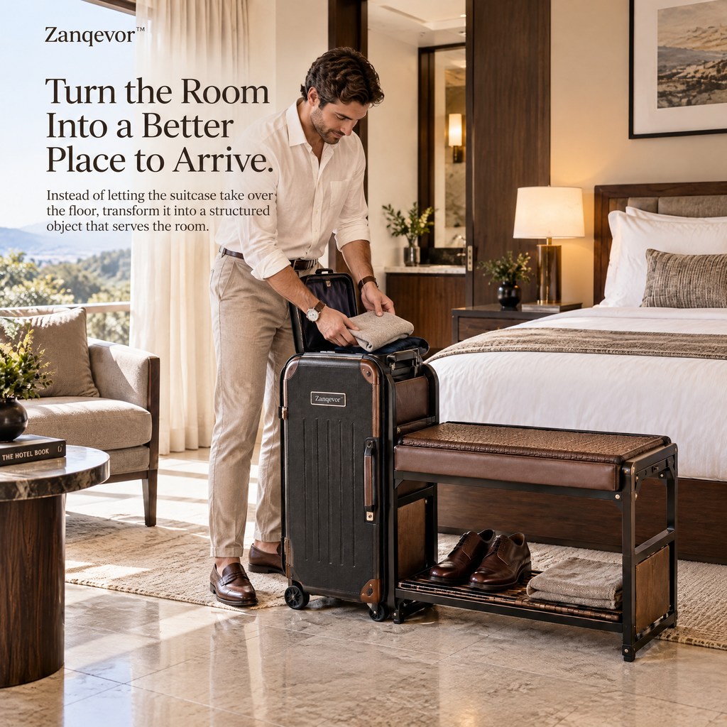 Zanqevor™ Convertible Luggage Valet Bench