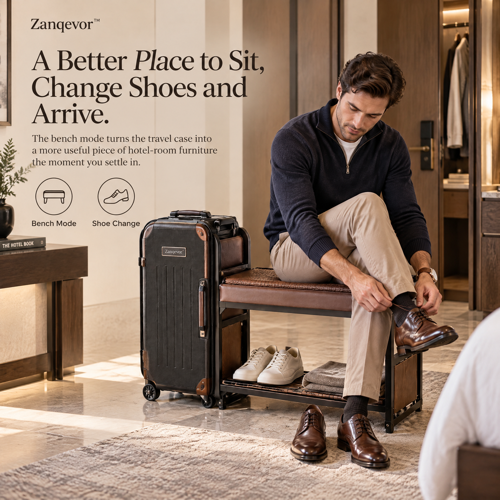 Zanqevor™ Convertible Luggage Valet Bench