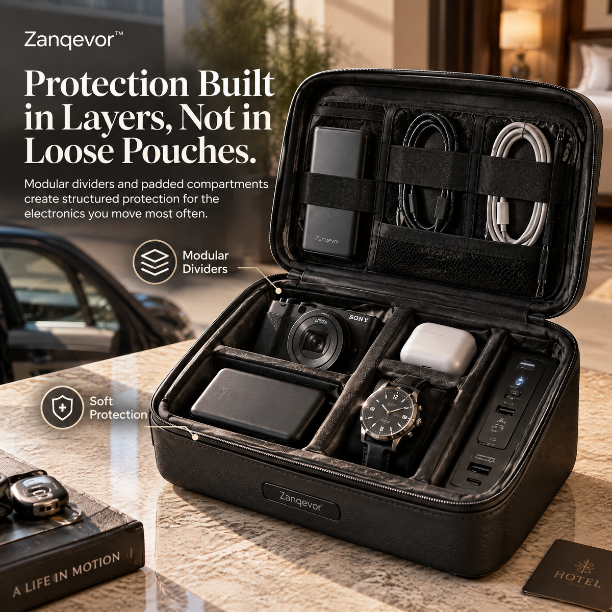 Zanqevor™ Car-to-Hotel Tech Vault