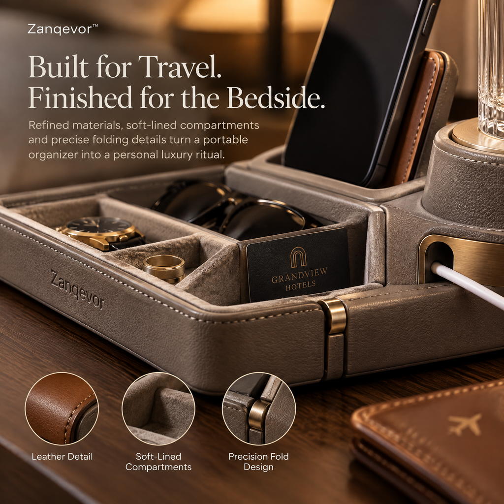 Zanqevor™ Portable Hotel Nightstand Dock